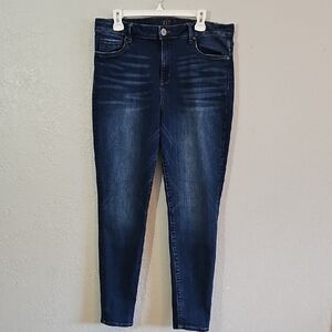 Kut from the Kloth Toothpick Skinny High Rise Dark Blue Jeans, Womens 16L